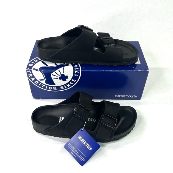 **SOLD**   Birkenstock Arizona Exquisite Leather Black Ladies 8 Men 6 Euro 39 - Picture 3 of 15